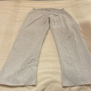 Brandy Melville light grey wide leg RAINEY sweatpants. No cuffs. Drawstring.